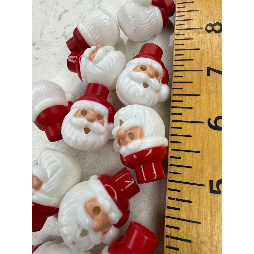 Lot of 12 Vintage Mini Santa Claus Heads Red Hat Christmas‎ Craft Embellishments